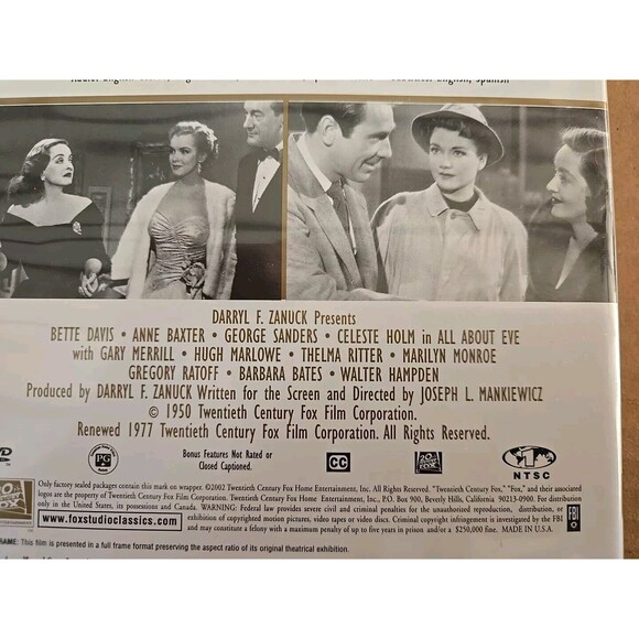 All about Eve DVD 20th Century Fox Studio Classics Winner Best Picture 1950 - Picture 4 of 4
